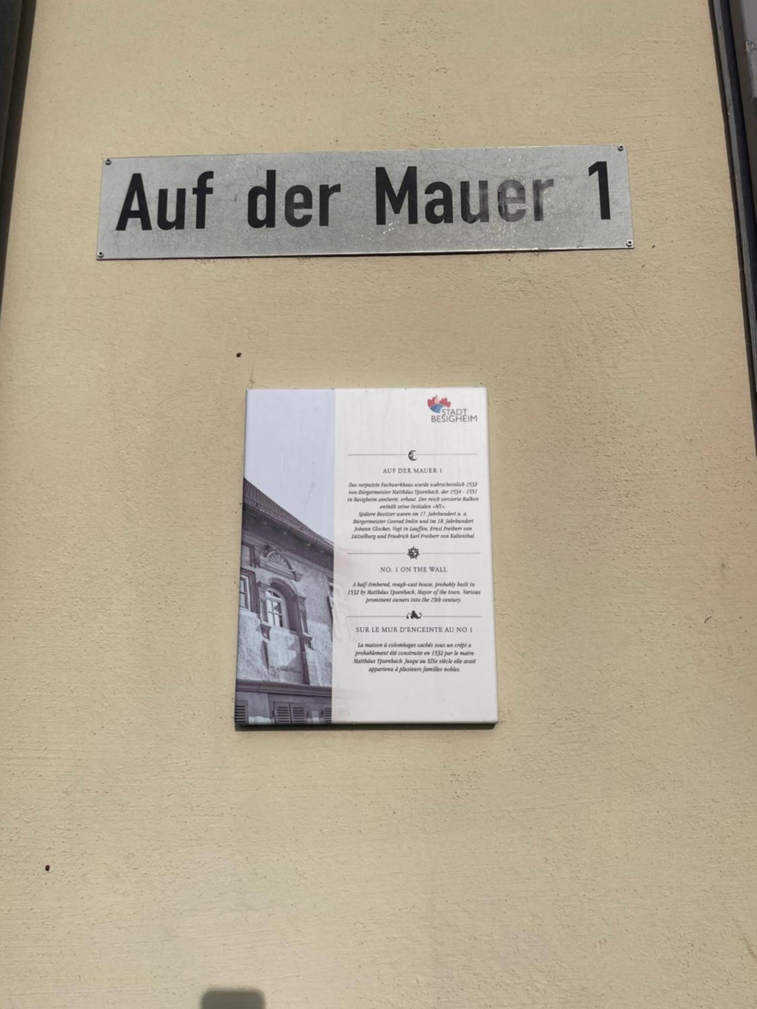 Gaestezimmer An Der Stadtmauer Besigheim Esterno foto